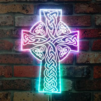ADVPRO CROSS KNOT Tattoo RGB Dynamic Glam LED Sign - Cut-to-Edge Shape - Smart 3D Decoration - Multicolor Signage st06s43-fnd-i0013-c