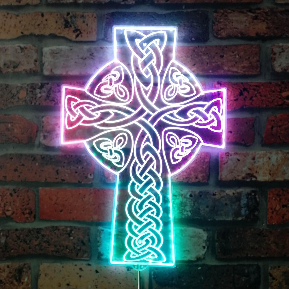 ADVPRO CROSS KNOT Tattoo RGB Dynamic Glam LED Sign - Cut-to-Edge Shape - Smart 3D Decoration - Multicolor Signage st06s43-fnd-i0013-c
