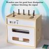 Wooden Router Shelf, Desktop WiFi Router Storage Box Modem Rack, Power Router Fences Standing Shelf Units, Cable Management Hider Box Organizer for Office and Home (White Maple) view 4