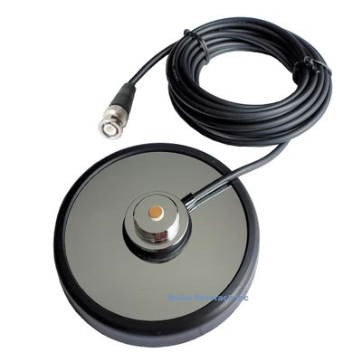 5" Magnet Radio Antenna Mount with 17' RG58/U Coaxial Cable and BNC Connector. for Scanners and Two-Way Radios. Tram 1240BNC
