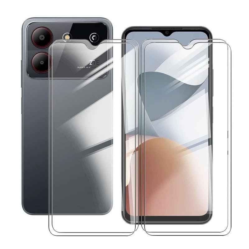 ZXLZKQ for ZTE Blade A54 Tempered Glass Screen Protector, [4 Pack] 9H Hardness Protective Film for ZTE Blade A54 (6.60"), High Clear, Anti Scratch, Bubble Free Tempered Glass Film