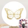 OERJU Round Butterfly Backdrop Cover Butterfly Circle Backdrop Cover White and Gold Butterfly Photo Background for Girls Women Princess Birthday Baby Shower Party Decorations Photo Studio Props 7.5ft view 1