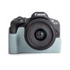MUZIRI KINOKOO EOS R50 Case, Retro Style Genuine Leather Camera Case for Canon EOS R50, Hand Grip, Tripod Attachable, Blue view 1