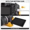 MUZIRI KINOKOO EOS R50 Case, Retro Style Real Genuine Leather Case for Canon EOS R50/EOSR50 Camera Protective Case - EOS R50 Case with Hand Grip and Opening Bottom Design - Yellow view 4