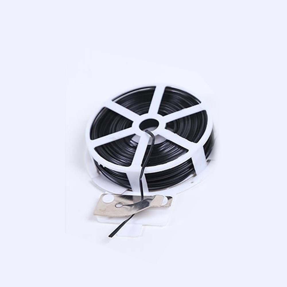 Black Cable Reel Holder with Cutter, 50m Wall Mount Bracket for Drum Dispenser for Cable Reels in Garage, Workshop, Industrial Space, Garden Plant Binder