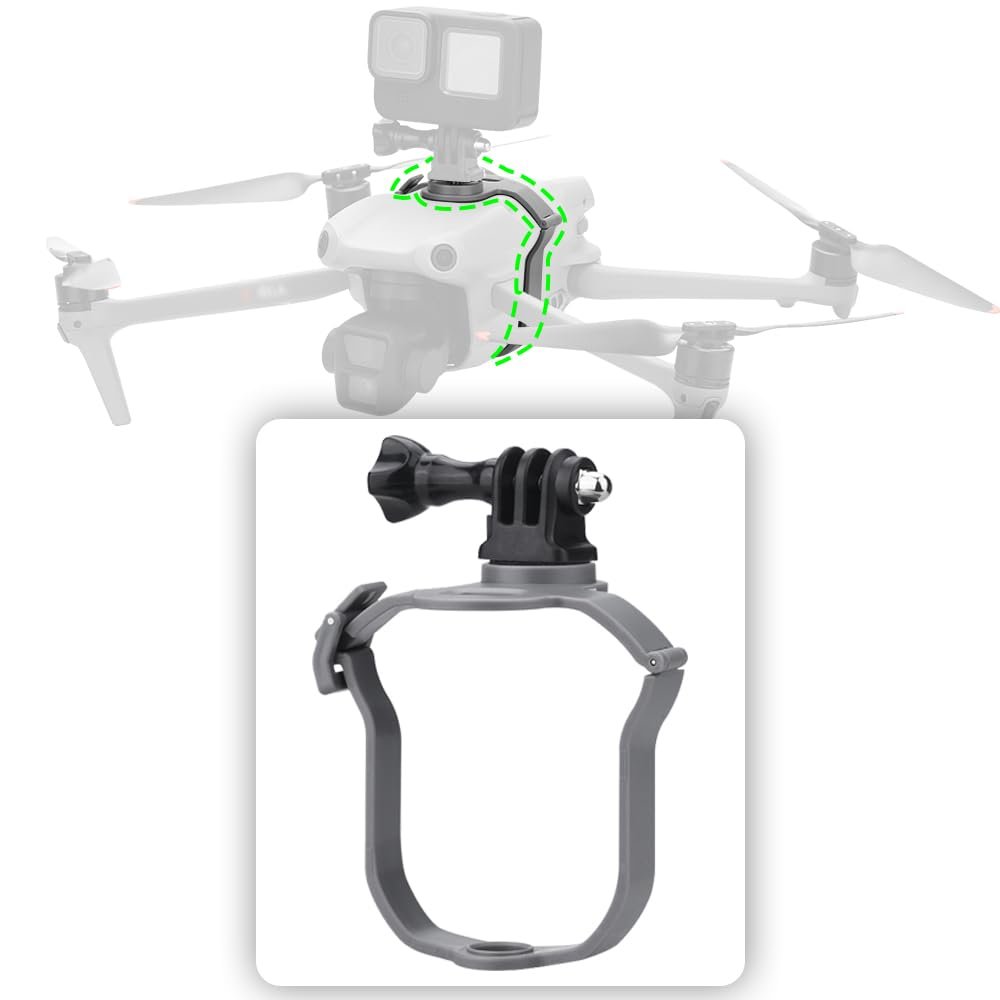 CAPART Expansion Bracket for DJI Air 3 Drone Camera Mount Strobe Light Holder, with 1/4 Screw Adapter, Compatible with DJI Action 4/3 Insta360 X4 X3 X2 GO 3 3S Go pro 12 11 10 9