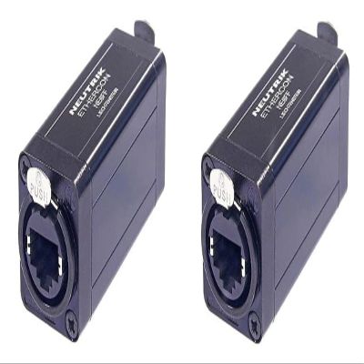 (2 Pack) NEUTRIK NE8FF CAT5/6 Feed-Thru Ethercon Coupler + Compatible w/All RJ45's