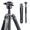 Fotopro 65" Carbon Fiber Travel Tripod, Professional Heavy Duty Tripod with Super Large Ball Head Flip Lock Max Load 22lbs, wih Monopod Phone Clip, X-AIRFLY Max Grey view 1