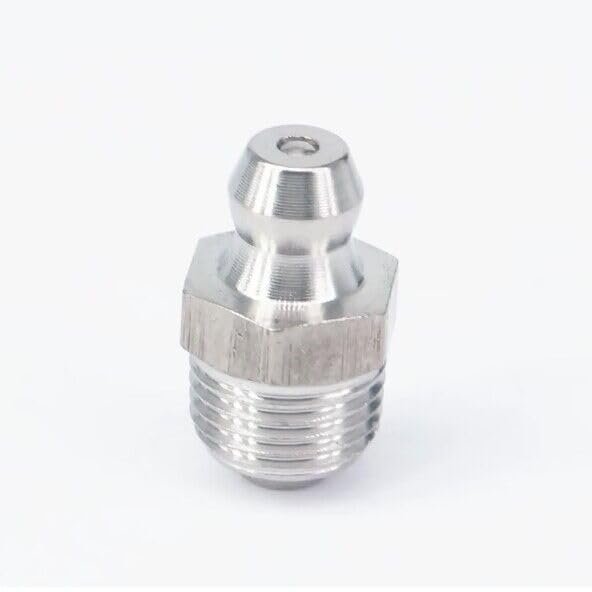 M6 x 0.75mm Metric Male Stainless Steel Grease Zerk Nipple Fitting for Grease Gun