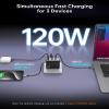 100W USB C Charger, 120W MacBook Pro Charger, 3-Port GaN Fast Charger with PD3.0, PPS, for MacBook pro & Air, ipad Air, iPhone 15, iPad, Laptops and All USB C Device view 2