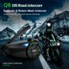 EJEAS Q8 Motorcycle Helmet Bluetooth Intercom, New Mesh 3.0 Group Intercom System with Music Sharing and Channel Switching for 6 Riders Talking at The Same Time (2 Pack) view 2