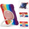 360 Rotation Case for Galaxy Tab A9 8.7'' 2023 SM-X110/X115/X117with Shoulder Strap Rotatable Kickstand/Handle Rugged Silicone Child Protective CoverColorful Red view 2