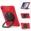 360 Rotation Case for Galaxy Tab A9+ A9 Plus 11'' 2023 SM-X210/X215/X216with Shoulder Strap Rotatable Kickstand/Handle Rugged Silicone Child Protective CoverRed view 2