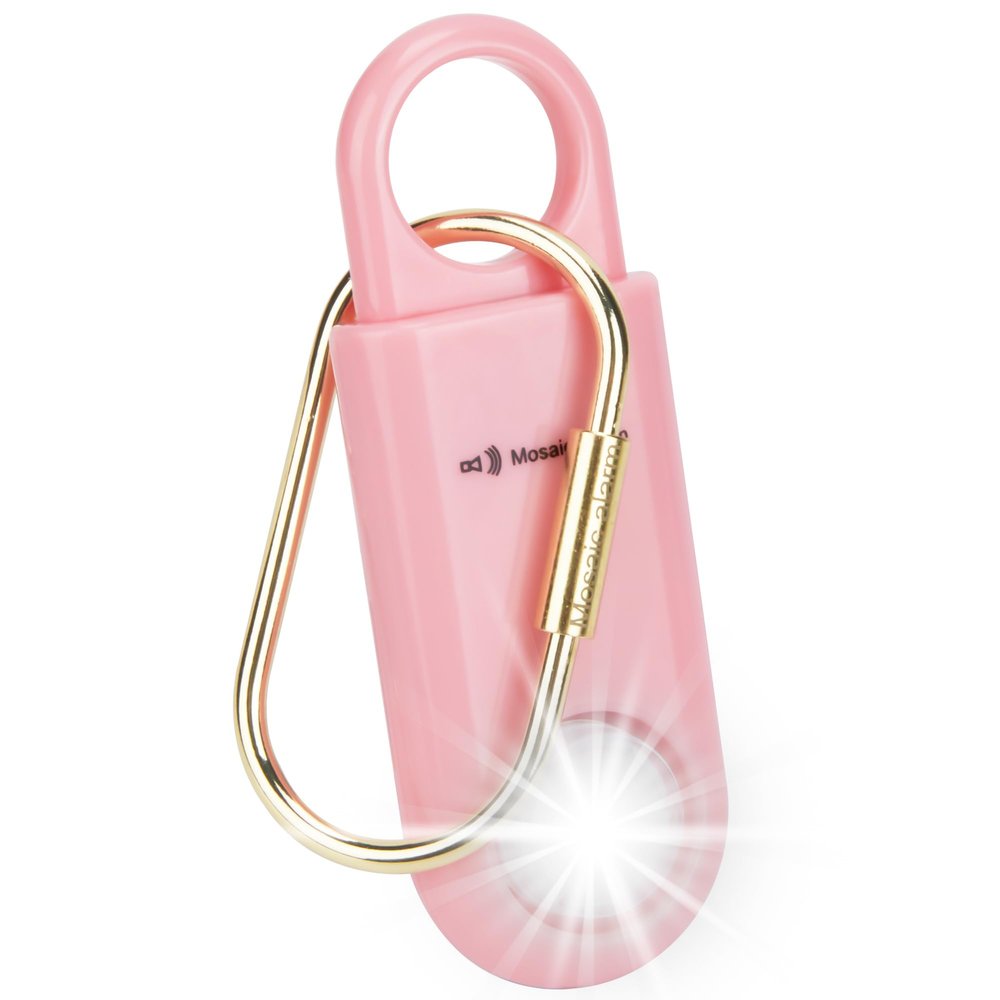 130dB Keychain Siren Ultra Bright Strobe Light. Loud Sound Personal Safety Alarm. SOS Emergency Alerts for Women, Girls, School Children, Night Runners, Hiking. Bear Alarm Deterrent. Pink