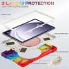 360 Rotation Case for Galaxy Tab A9+ A9 Plus 11'' 2023 SM-X210/X215/X216with Shoulder Strap Rotatable Kickstand/Handle Rugged Silicone Child Protective CoverColorful Red view 4