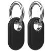 Rzttwl 2 Pack Holder Case Compatible with Samsung Galaxy SmartTag 2, Silicone GPS Tracker for Samsung Tag 2 with Key Ring, Anti-Lost Tag2 Protective Case for Keys(Black,Black) view 1