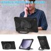 360 Rotation Case for Galaxy Tab A9+ A9 Plus 11'' 2023 SM-X210/X215/X216with Shoulder Strap Rotatable Kickstand/Handle Rugged Silicone Child Protective CoverBalck view 2