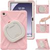 360 Rotation Case for Galaxy Tab A9+ A9 Plus 11'' 2023 SM-X210/X215/X216with Shoulder Strap Rotatable Kickstand/Handle Rugged Silicone Child Protective CoverPink view 1