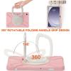 360 Rotation Case for Galaxy Tab A9+ A9 Plus 11'' 2023 SM-X210/X215/X216with Shoulder Strap Rotatable Kickstand/Handle Rugged Silicone Child Protective CoverPink view 4