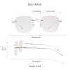 VisionGlobal Pure Titanium Frame for men/women Blue Light Blocking,Hand-set Diamond Fashion Glasses (Silver Brown, 3.50 Magnification) view 3