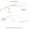 VisionGlobal Pure Titanium Frame for men/women Blue Light Blocking,Hand-set Diamond Fashion Glasses (Golden Clear, 1.00 Magnification) view 2