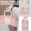 360 Rotation Case for Galaxy Tab A9 8.7'' 2023 SM-X110/X115/X117with Shoulder Strap Rotatable Kickstand/Handle Rugged Silicone Child Protective CoverPink view 4