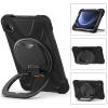 360 Rotation Case for Galaxy Tab A9 8.7'' 2023 SM-X110/X115/X117with Shoulder Strap Rotatable Kickstand/Handle Rugged Silicone Child Protective Cover Balck view 3