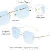 VisionGlobal Pure Titanium Frame for men/women Blue Light Blocking,Hand-set Diamond Fashion Glasses (Golden Blue, No Magnification) view 2