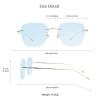 VisionGlobal Pure Titanium Frame for men/women Blue Light Blocking,Hand-set Diamond Fashion Glasses (Golden Blue, No Magnification) view 3