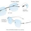 VisionGlobal Pure Titanium Frame for men/women Blue Light Blocking,Hand-set Diamond Fashion Glasses (Black Blue, 3.50 Magnification) view 2