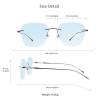 VisionGlobal Pure Titanium Frame for men/women Blue Light Blocking,Hand-set Diamond Fashion Glasses (Black Blue, 3.50 Magnification) view 3