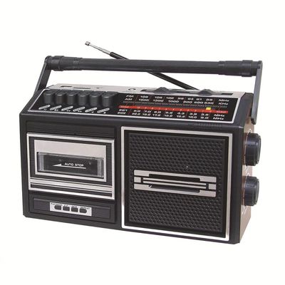XLTEAM Retro Boombox Cassette Player, Portable Vintage Tape Player Recorder, AM FM Plug in Card Support Storage and USB, with Earphone Jack, for Retro Home Decor