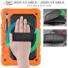 SEYMAC stock Case for Samsung Galaxy Tab S10 Lite / S10 FE / S9 FE 5G / S9 Tablet Case 10.9''/ 11'' Protective with Screen Protector, Pen Holder, 360 Rotate Stand, Hand Strap, Shoulder Strap, Orange view 3