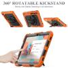 SEYMAC stock Case for Samsung Galaxy Tab S10 Lite / S10 FE / S9 FE 5G / S9 Tablet Case 10.9''/ 11'' Protective with Screen Protector, Pen Holder, 360 Rotate Stand, Hand Strap, Shoulder Strap, Orange view 4