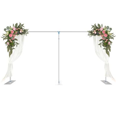 10 X 20 FT Background Stand, Heavy Duty Backdrop Stand Pipe Kit with Steel Base, Rectangular Telescopic Wedding Arch for Wedding Birthday Party Photo Booth Background Photography Decoration
