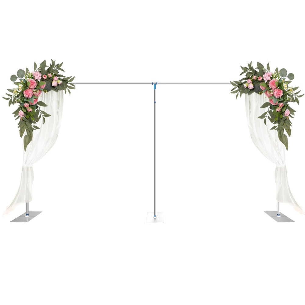 10 X 20 FT Background Stand, Heavy Duty Backdrop Stand Pipe Kit with Steel Base, Rectangular Telescopic Wedding Arch for Wedding Birthday Party Photo Booth Background Photography Decoration