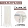 10ft x 10ft Ivory Backdrop Curtains for Parties Weddings, Wrinkle Free Silky Polyester Fabric Photo Backdrop Drapes, 2 Panels 5X 10 ft Cream Backfrounds Cloth for Birthday Baby Shower Photography view 4