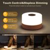 JUSHENG Night Light for Baby Nursery, Rechargeable LED Touch Light with 3CCT & Stepless Dimming Function, Portable Bedside Lamp Tap Lights Battery Powered for Breastfeeding, Kids, Nightstand-Pink view 3