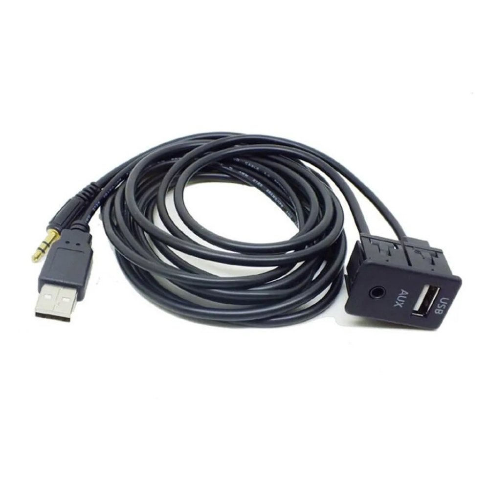 ImBros Car AUX USB Male Dash Flush Mount Mounting Adapter Suitable 1.5M