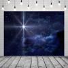 BELECO 9x6ft Fabric Star Night Backdrop Holy Christmas Star Blue Starry Sky Background Christmas Nativity Scene Star of Bethlehem Jesus Birth Background Religious Christian Church Decor Photo Props view 2
