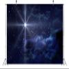 BELECO 9x6ft Fabric Star Night Backdrop Holy Christmas Star Blue Starry Sky Background Christmas Nativity Scene Star of Bethlehem Jesus Birth Background Religious Christian Church Decor Photo Props view 4