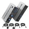 8K@60Hz USB3.0 2 Displayport+HDMI KVM Switch Triple Monitor 2Computer, 2PC Share 3Monitors (HDMI+2 Displayport) KVM Switch with Audio Microphone and 3USB Ports, HDMI+2 DP Monitor Switch for 2PC view 1