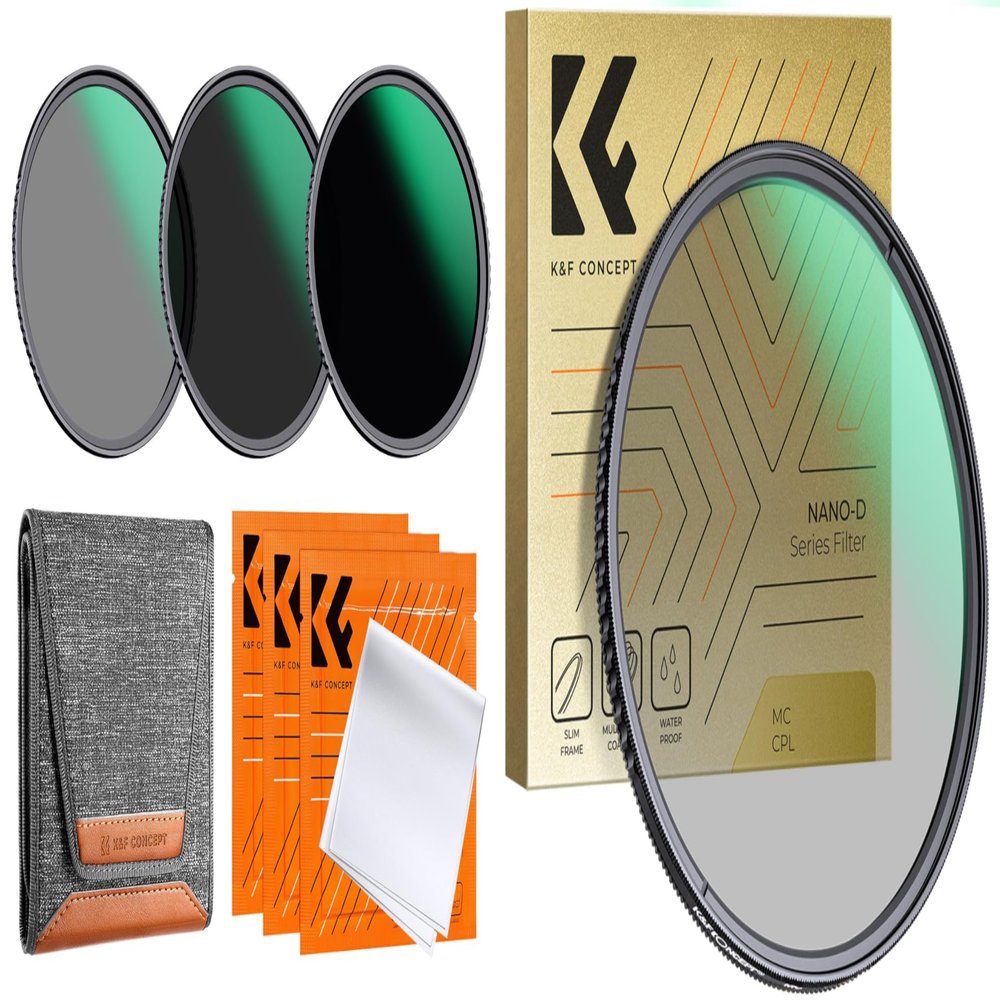 58mm ND8/ND64/ND100/ CPL Lens Filters Kit (4 Pcs) Fixed Neutral Density Circular Polarizing Lens Filter with 24 Multi-Layer Coated for Camera Lens