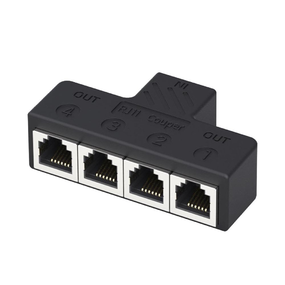 Ankexin 3 Way/4 Way Telephone Splitter Adapter, Lossless Transmission, RJ11 6P6C, Perfect for Families or Small Offices, Multiple Uses: Phones/ADSL Broadband/Cats/Faxes Machines