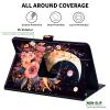 ACWDMKH Universal 7-9 Inch Android Tablet Case, 360 Rotating PU Leather Stand Folio Cover, Pink Flower Moon view 3