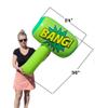 Zugar Land Colorful Jumbo Bang Mallet Inflate (36") Pink, Blue, Purple and Green Colors Available. Double-Sided Inflatable Big Bopper Hammer for Play Fights for Kids and Adults. (Green) view 3