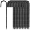 Besitu 16 Inches 24-Pack J Hook Rebar Stakes Heavy Duty Tent Stakes with Chisel Point End, Steel Ground Anchors Metal Garden Stakes Chain Link Fence Stakes Black Coated view 1