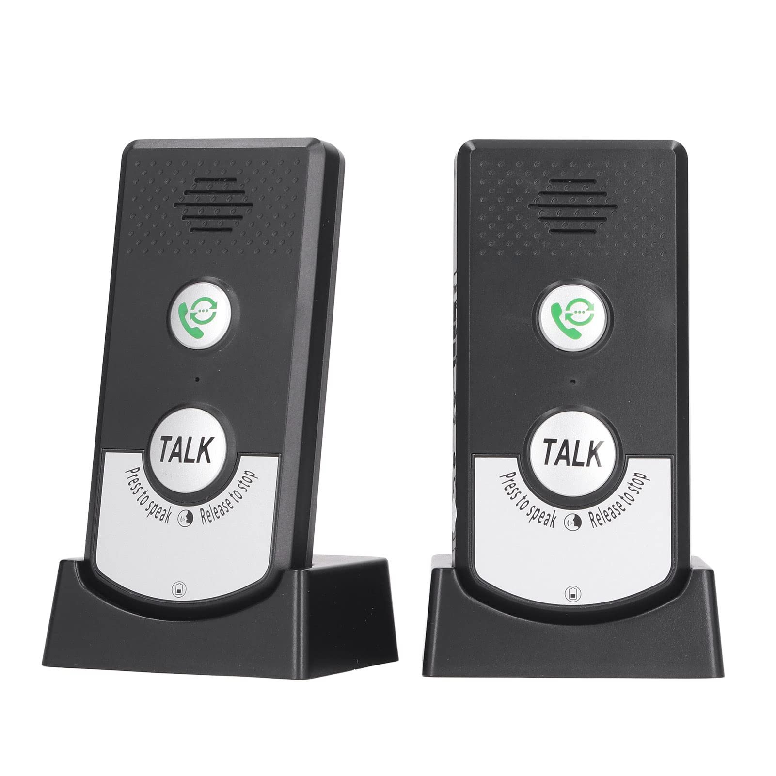 2 Way Voice Doorbell, 2 Channels 3 Volume Levels Wireless Voice Intercom Wide Application Elderly Friendly for Patient for Hotel (Black)