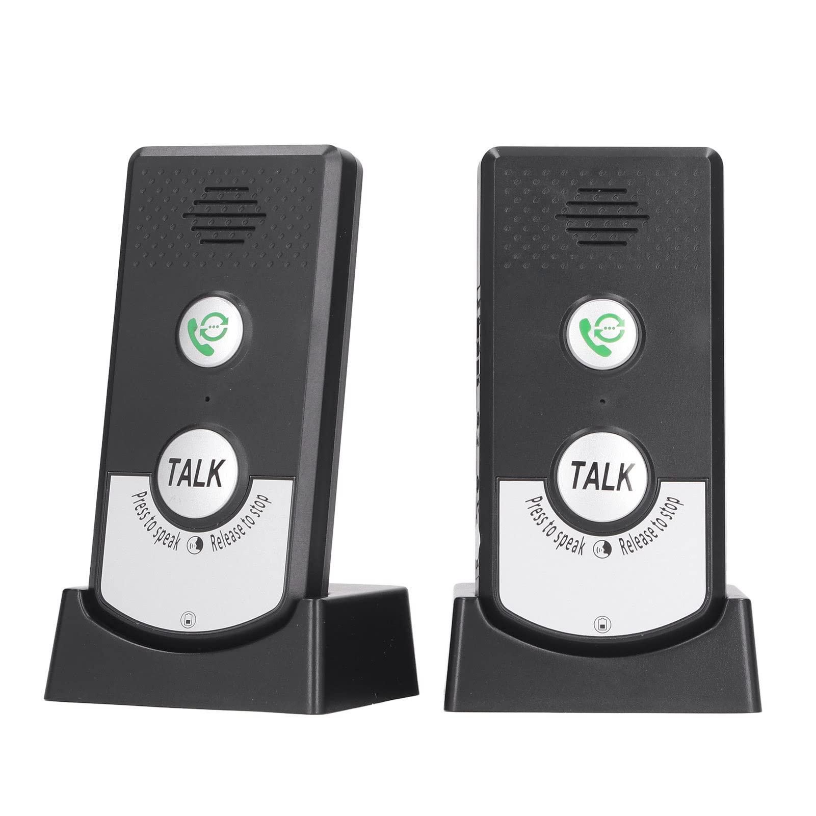 2 Way Voice Doorbell, 2 Channels 3 Volume Levels Wireless Voice Intercom Wide Application Elderly Friendly for Patient for Hotel (Black) view 1