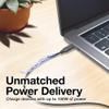 BoxWave Cable Compatible with Logitech Brio 300 - DirectSync PD Cable (3ft) - USB-C to USB-C (100W), Type C Braided Charge and Fast Sync - Jet Black view 3